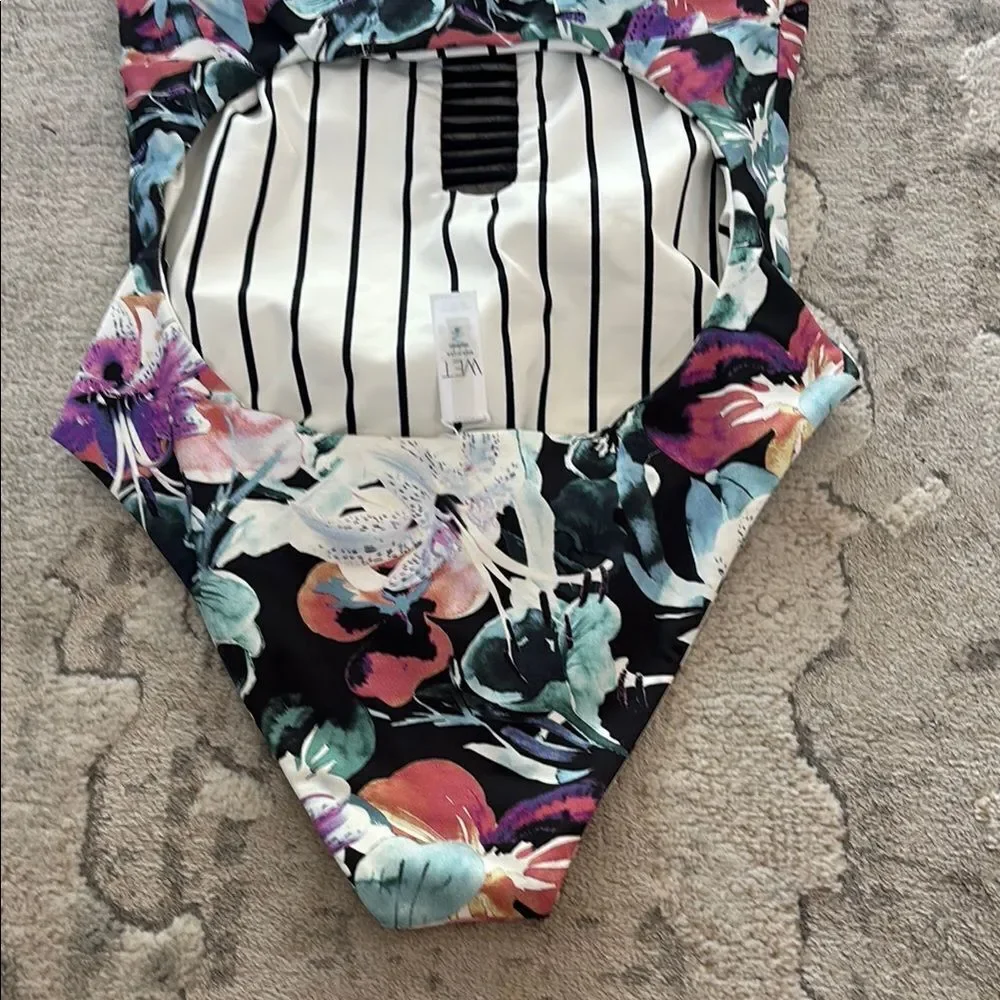 Reversible Black and White One Piece Swimwear Classic Cut